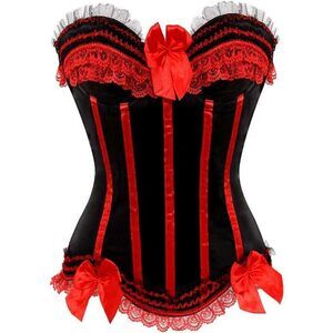 9665 Plus Size Corset Top Bustier Lace up Gothic Lingerie Burlesque Costume
